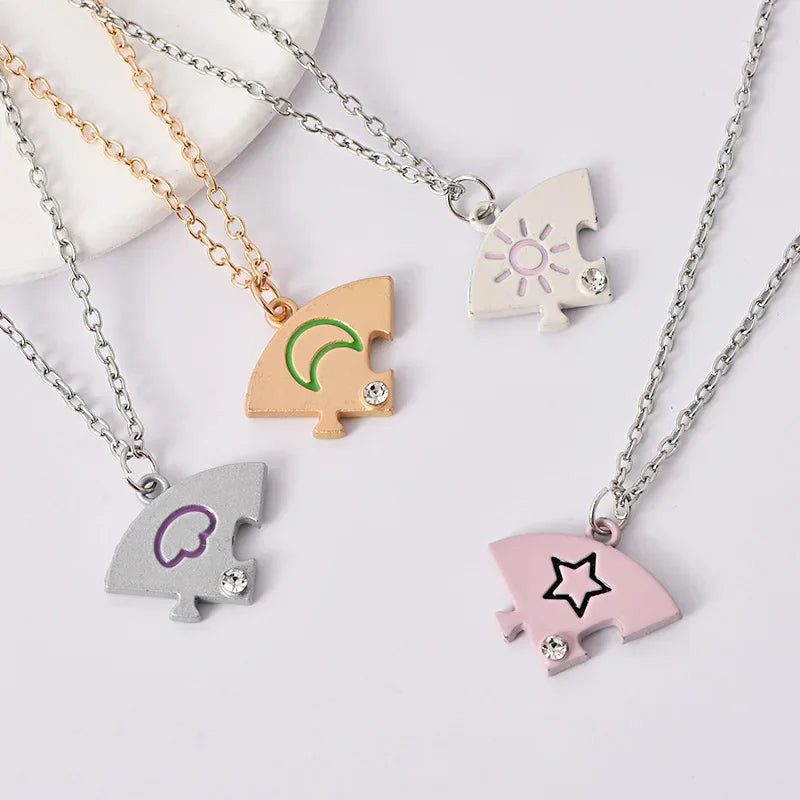 4 Best Friends Sun Moon Star and Cloud Necklace