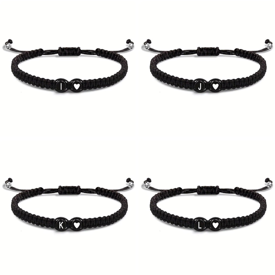 Initial Heart Couple String Bracelet