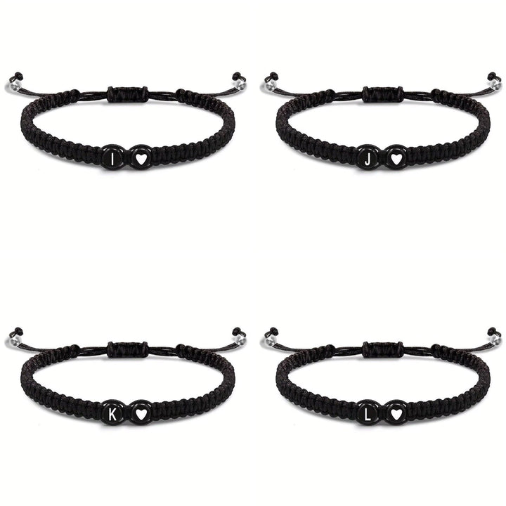 Initial Heart Couple String Bracelet