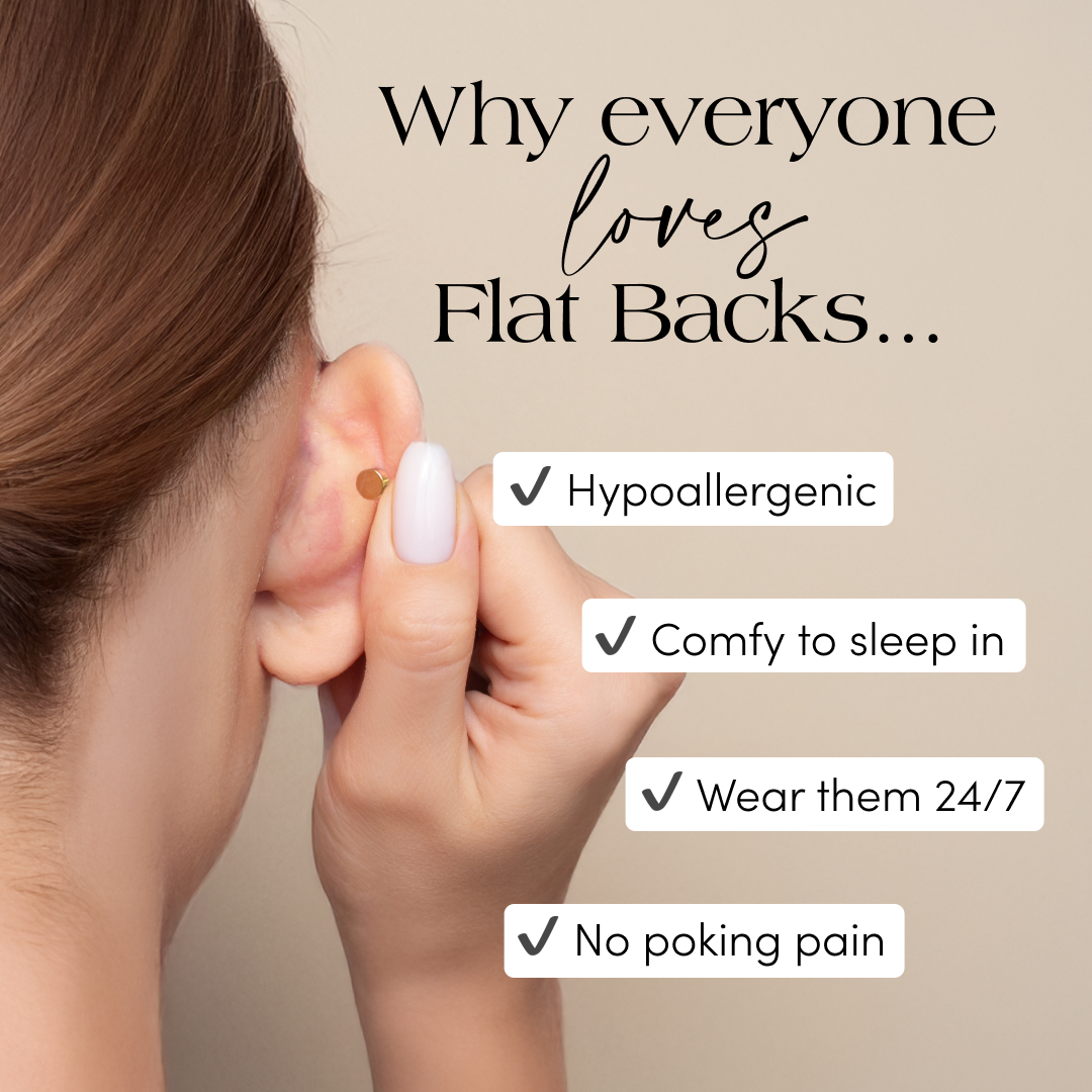 Ball Hypoallergenic Flat Back Stud Earrings