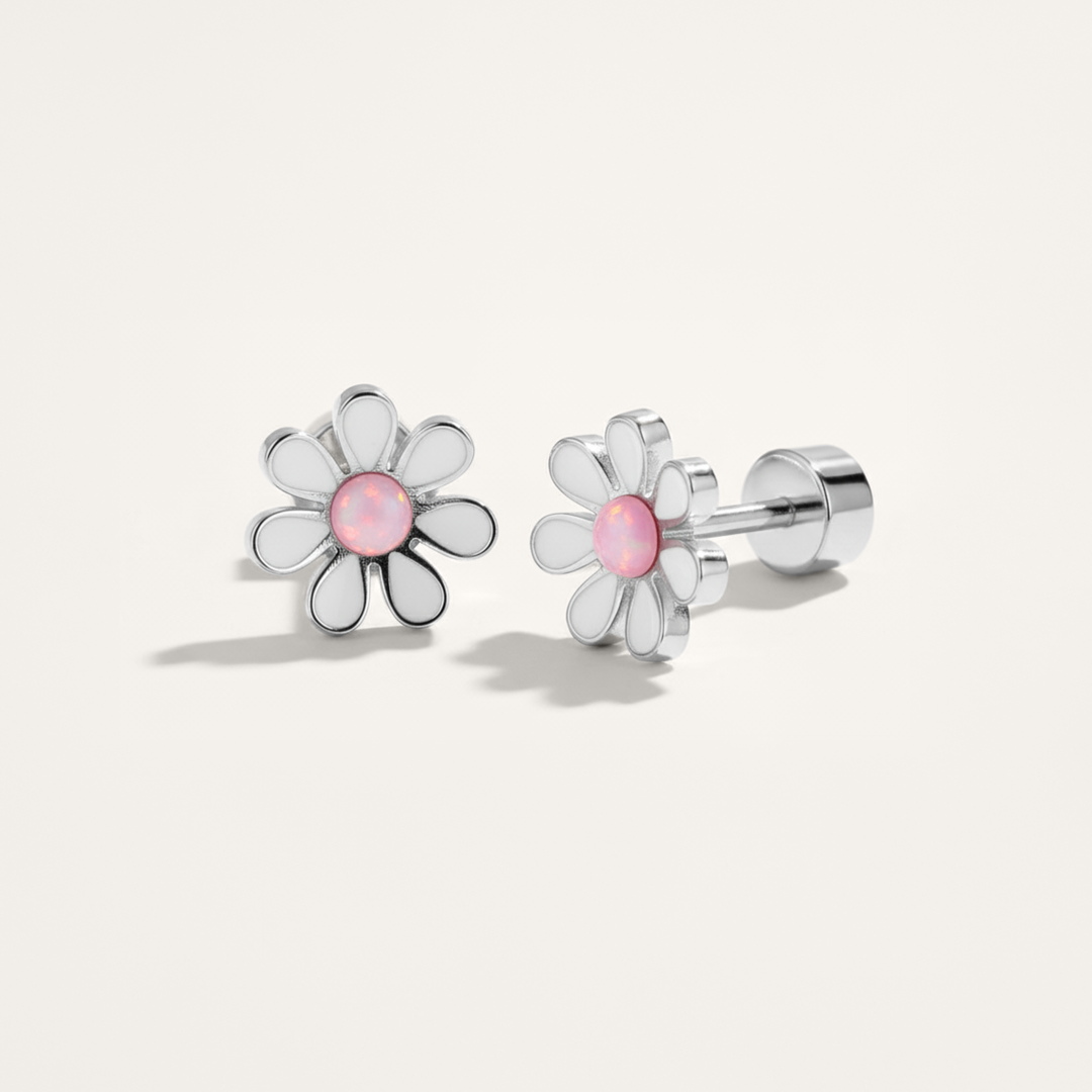 Colourful Flower Hypoallergenic Flat Back Stud Earrings