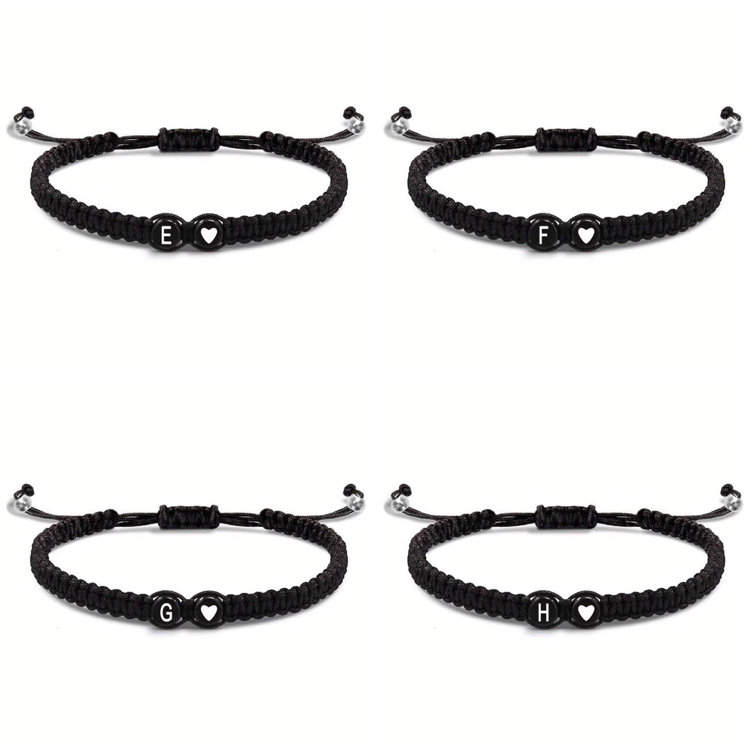Initial Heart Couple String Bracelet