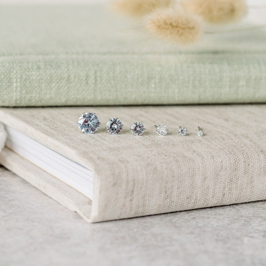 Clear Cubic Zirconia Hypoallergenic Earrings