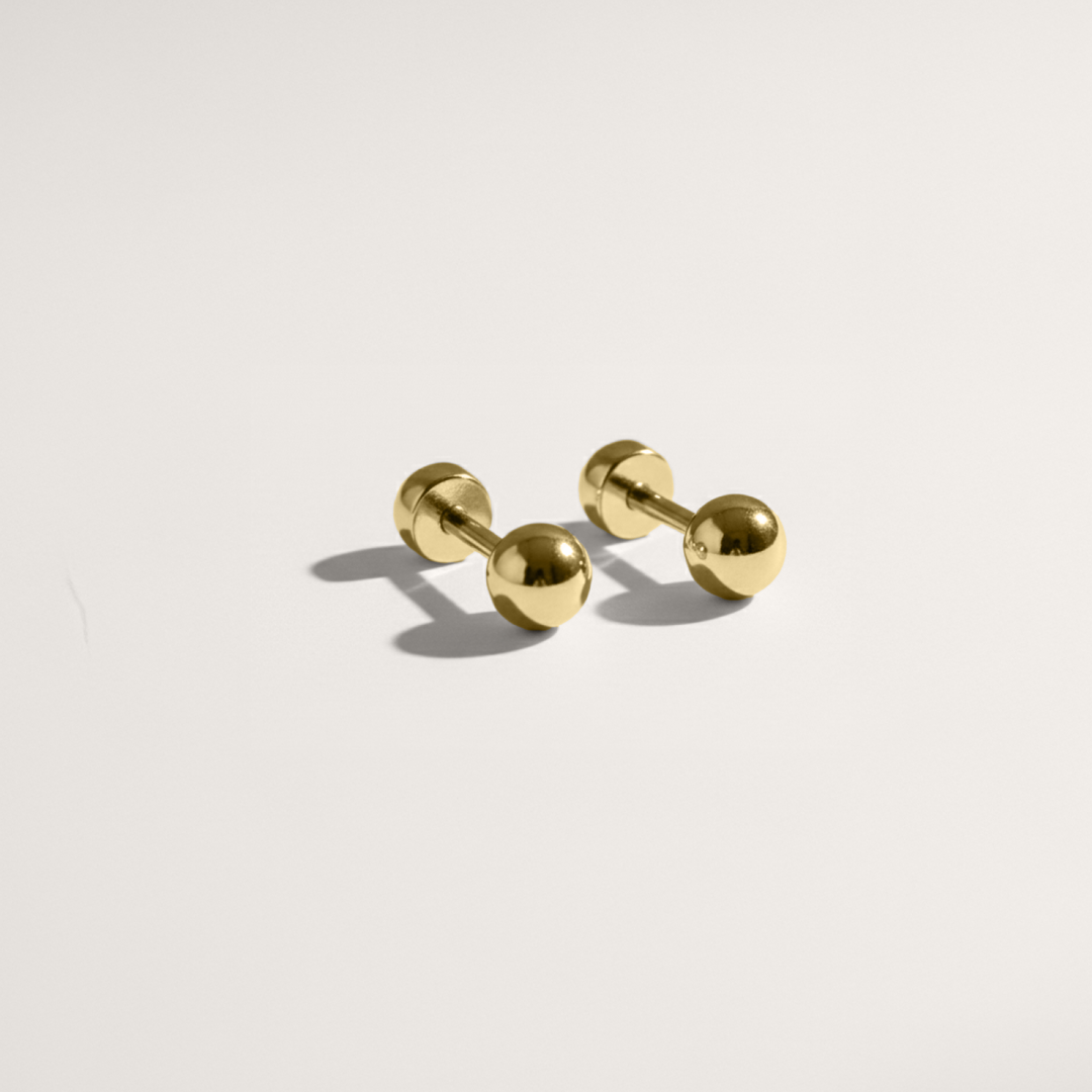 Ball Hypoallergenic Flat Back Stud Earrings