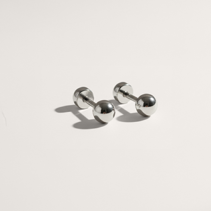 Ball Hypoallergenic Flat Back Stud Earrings