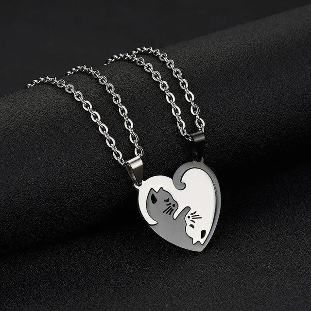 Cuddling Kittens BFF Friendship Necklace