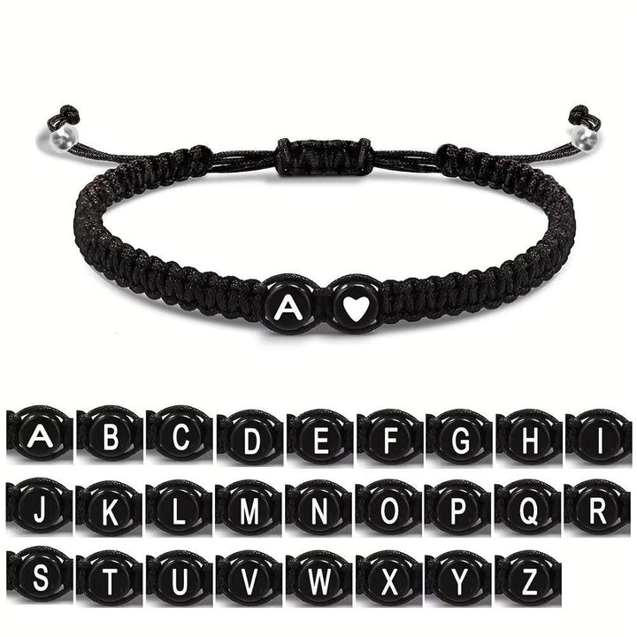 Initial Heart Couple String Bracelet