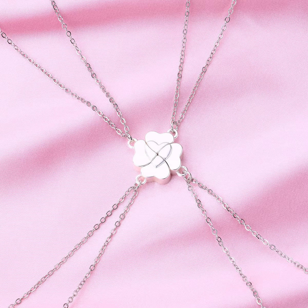 Four-Leaf Clover Heart Magnetic Necklace