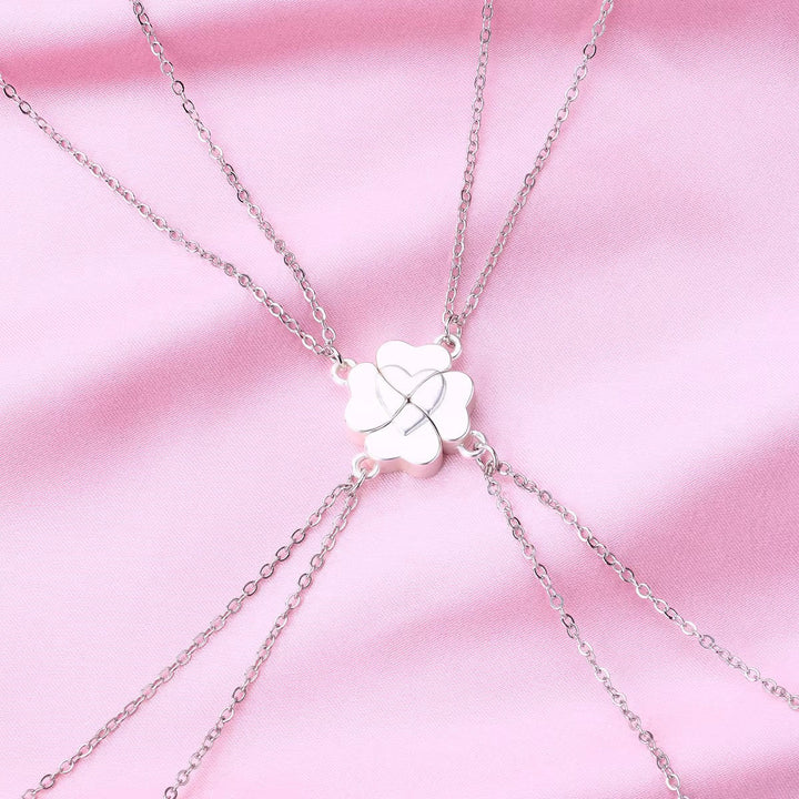 Four-Leaf Clover Heart Magnetic Necklace