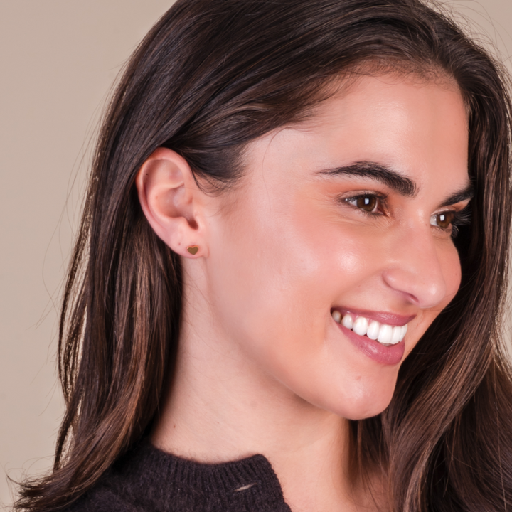 Heart Hypoallergenic Flat Back Stud Earrings