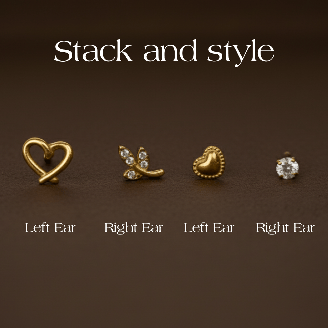 Cubic Zirconia Hypoallergenic Flat Back Stud Earring