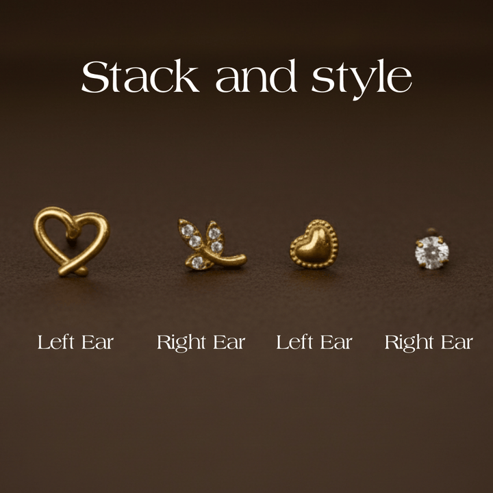 Cubic Zirconia Hypoallergenic Flat Back Stud Earring
